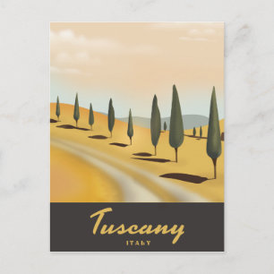 Carte Postale Toscane Italie affiche de voyage de style vintage