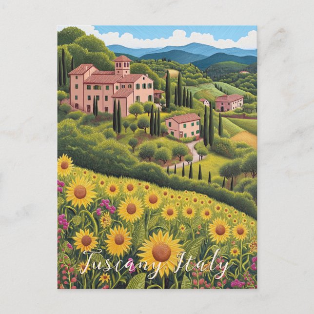 Carte Postale Toscane Sunflower Valley | Italie | Art (Devant)