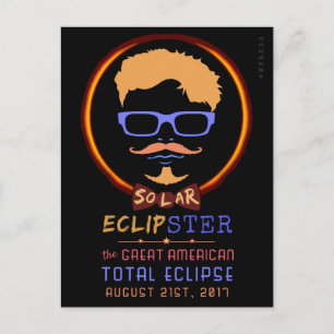 Carte Postale Total Éclipse Solaire Août 21 2017 Drôle Hipster