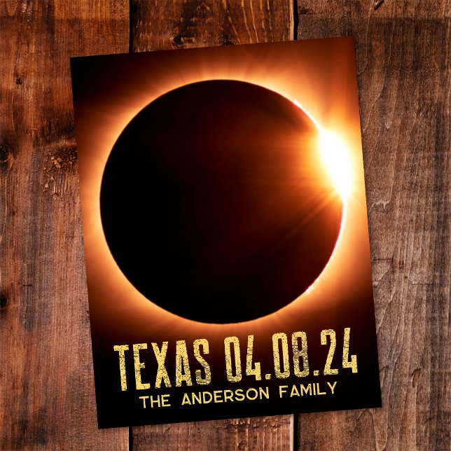 Carte Postale Total Eclipse Texas 2024 Personnalisé (Créateur téléchargé)