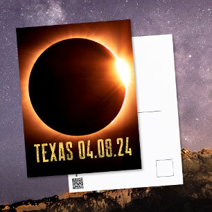 Carte Postale Total Eclipse Texas 2024 Totalité Solaire Eclipse