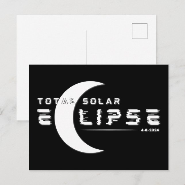CARTE POSTALE TOTAL SOLAIRE ECLIPSE 2024 (Devant / Derrière)