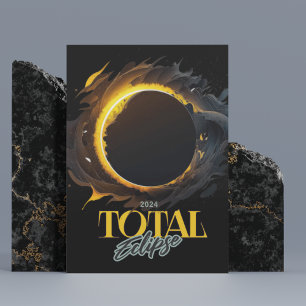 Carte Postale Total Solaire Eclipse 2024 Garder la famille Black