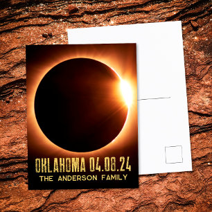Carte Postale Total Solaire Eclipse Oklahoma 2024 Personnalisé