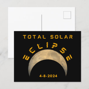 CARTE POSTALE TOTAL SOLAIRE ÉLIPSE LUNE TERRE SOLAIRE