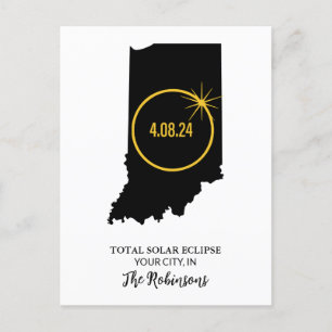 Carte Postale Total Solar Eclipse 2024 Nom personnalisé, City In