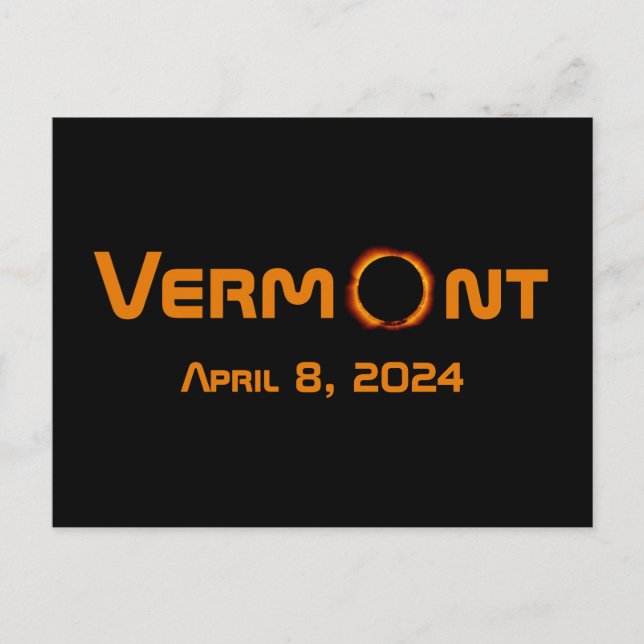 Carte Postale Totalement Vermont 2024 Solar Eclipse (Devant)