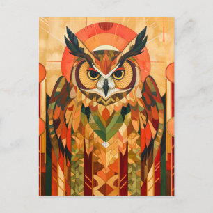 Carte Postale Totem de la chouette – Esprit Art Déco urbain