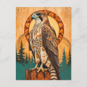 Carte Postale Totem du Faucon – Esprit Art Déco Visionnaire