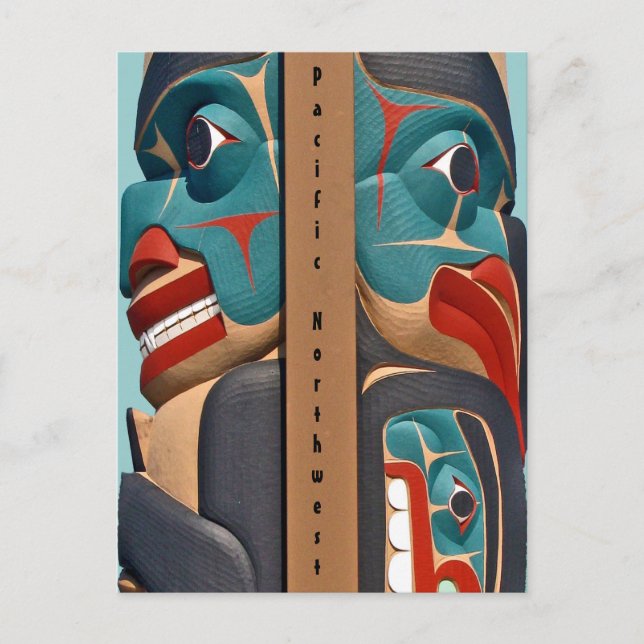 Carte postale Totem Nord-Ouest du Pacifique (Devant)