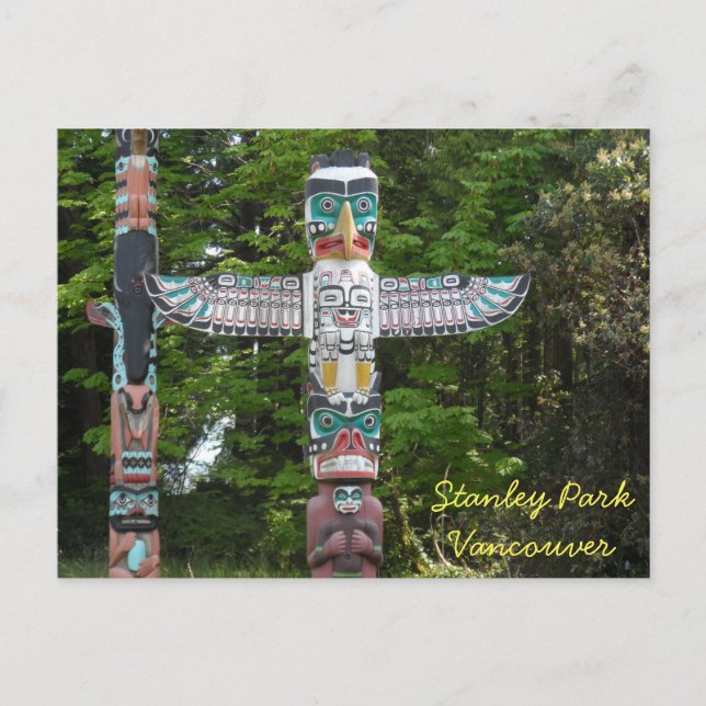 Carte Postale Totem Poles - Stanley Park, Vancouver (Devant)