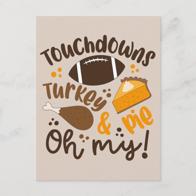 Carte Postale Touchdowns Turquie & tarte | Oh, mon (Devant)