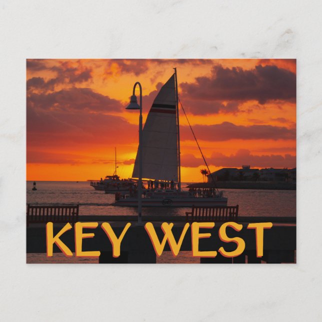 Carte Postale Touche West Sunset avec Bateaux (Devant)