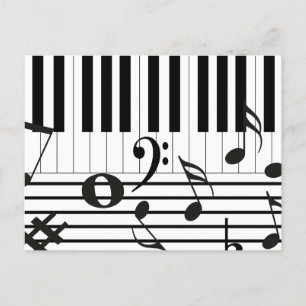 Carte Postale Touches de piano personnalisées Instruments