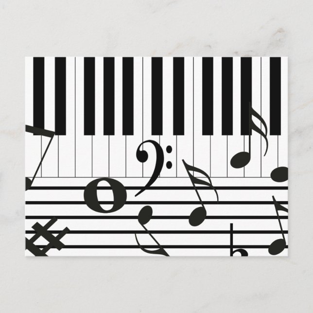 Carte Postale Touches de piano personnalisées Instruments (Devant)