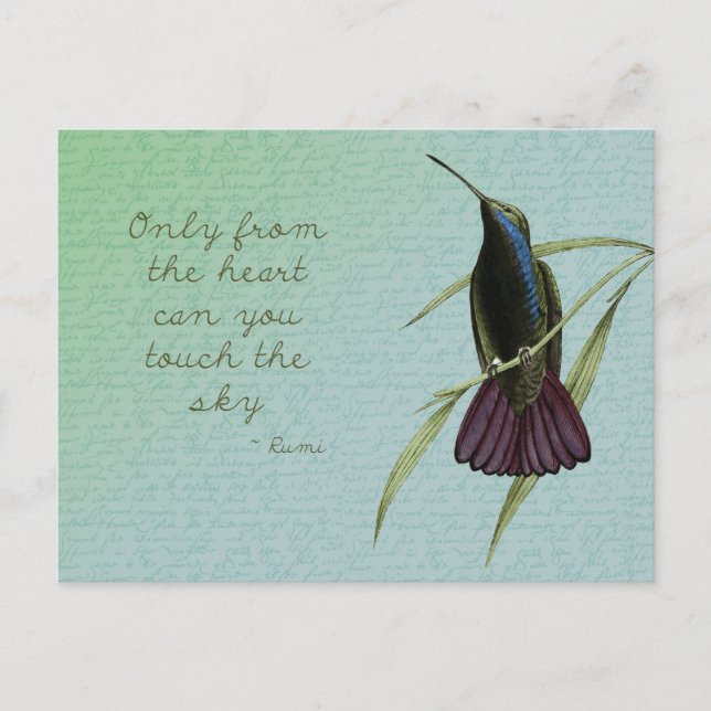 Carte Postale Touchez le colibri du ciel (Devant)