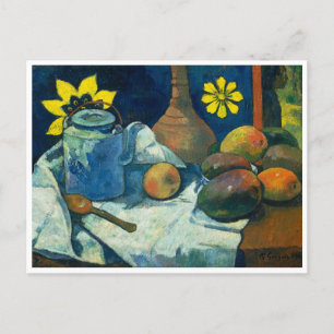 Carte Postale Toujours la vie avec théière et fruits, Paul Gaugu