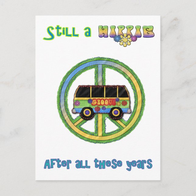 Carte Postale Toujours une hippie après toutes ces années (Devant)