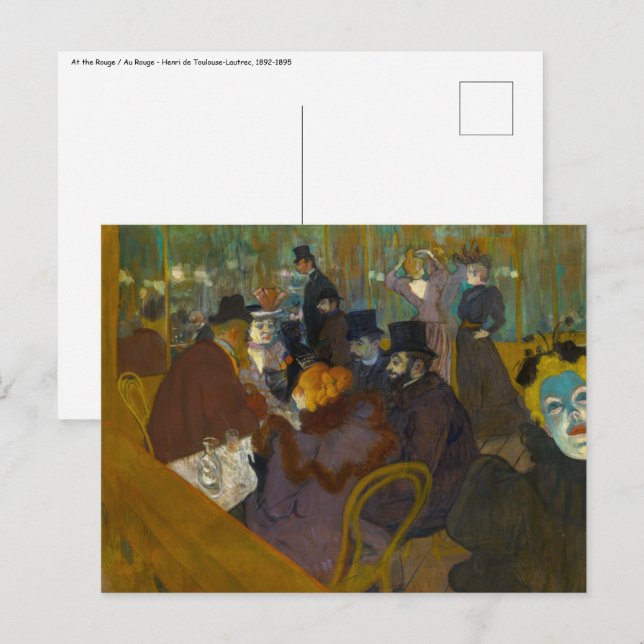 Carte Postale Toulouse-Lautrec - Au Rouge (Devant / Derrière)