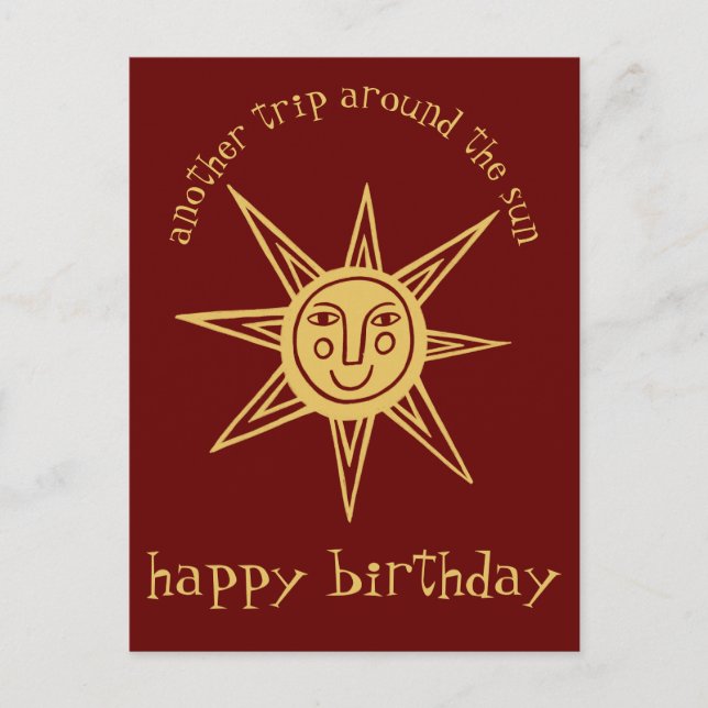 Carte Postale Tour autour du soleil JOYEUX ANNIVERSAIRE PERSONNA (Devant)