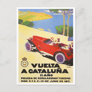Carte Postale Tour de Catalogne 1917 Course Vintage