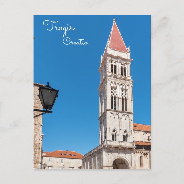 Carte Postale Tour de la cathédrale Saint-Laurent à Trogir - Cro (Devant)