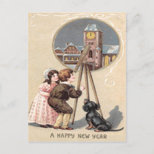 Carte Postale Tour de l'horloge de chien du télescope pour enfan