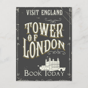 Carte Postale Tour de Londres Angleterre affiche vintage