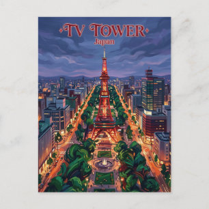 Carte Postale Tour de télévision de Sapporo Japon