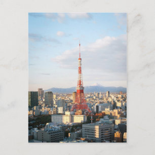 Carte Postale Tour de Tokyo et Fujisan