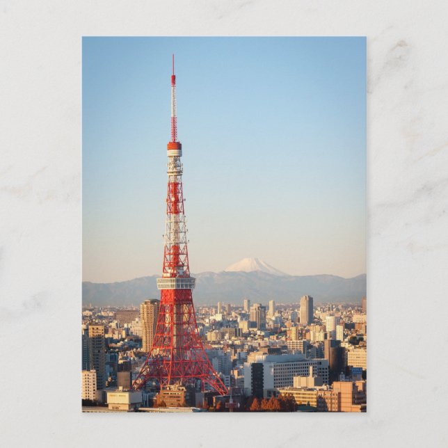 Carte Postale Tour de Tokyo et Fujisan (Devant)