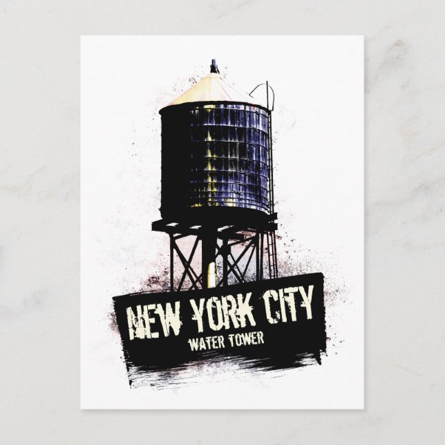 Carte Postale Tour d'eau de New York (Devant)