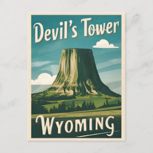 Carte Postale Tour du Vintage voyage rétro Devil Wyoming