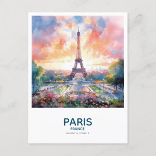 Carte Postale Tour Eiffel au coucher du soleil - Paris, France