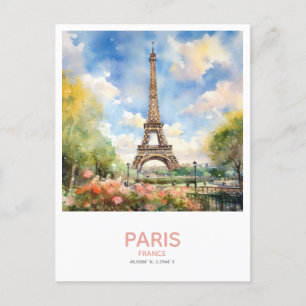 Carte Postale Tour Eiffel au printemps Économisez la date