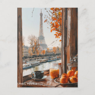 Carte Postale Tour Eiffel Automne Paris en Aquarelle