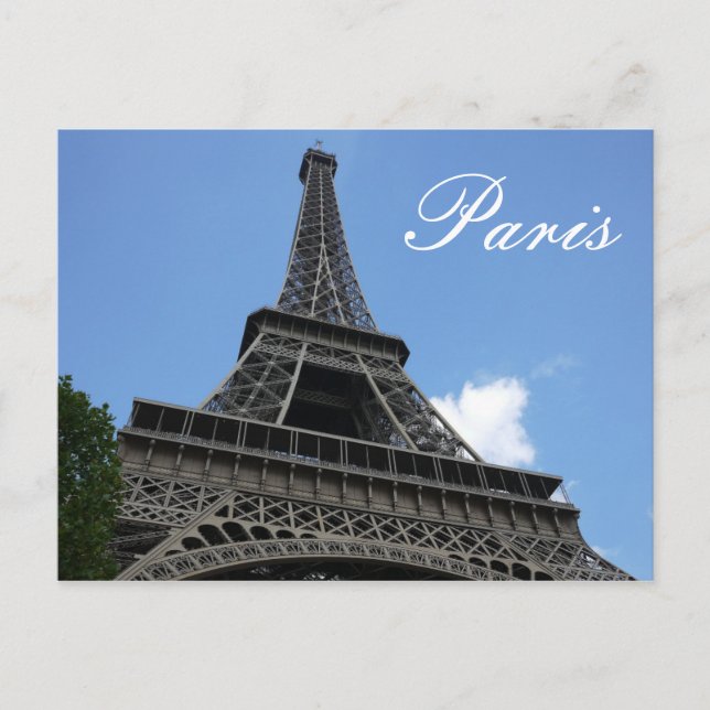 Carte Postale Tour Eiffel, Ciel bleu, Paris, France (Devant)
