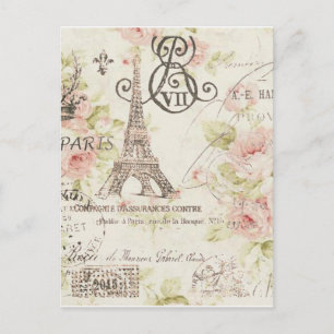 Carte Postale tour eiffel de paris romantique