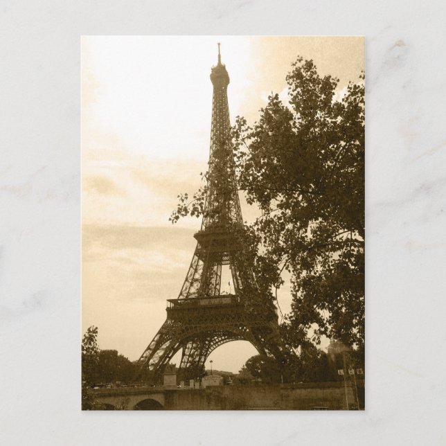 Carte Postale Tour Eiffel de sépia (Devant)