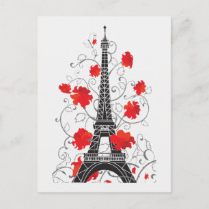 Carte Postale Tour Eiffel élégante silhouette élégante