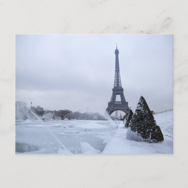 Carte Postale Tour Eiffel en hiver (Devant)