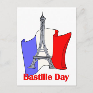 Carte Postale Tour Eiffel et Drapeau Français Tee - shirt du 11 