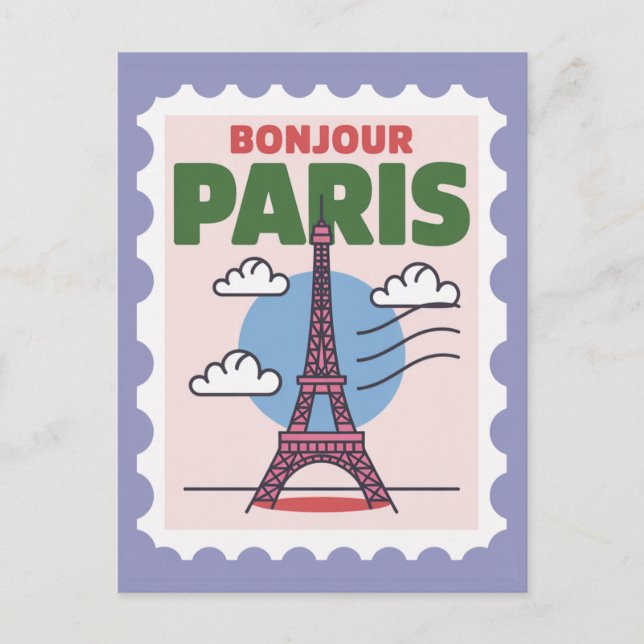 Carte Postale Tour Eiffel Iconique de Paris Ville Française Vint (Devant)