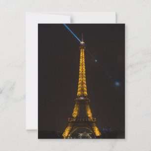 Carte Postale Tour Eiffel illuminée : Paris de nuit