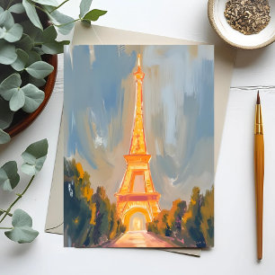 Carte Postale Tour Eiffel Paris France Aquarelle