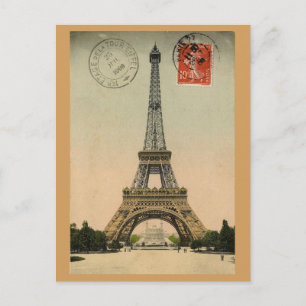 Carte Postale Tour Eiffel, Paris, France, Retro Vintage