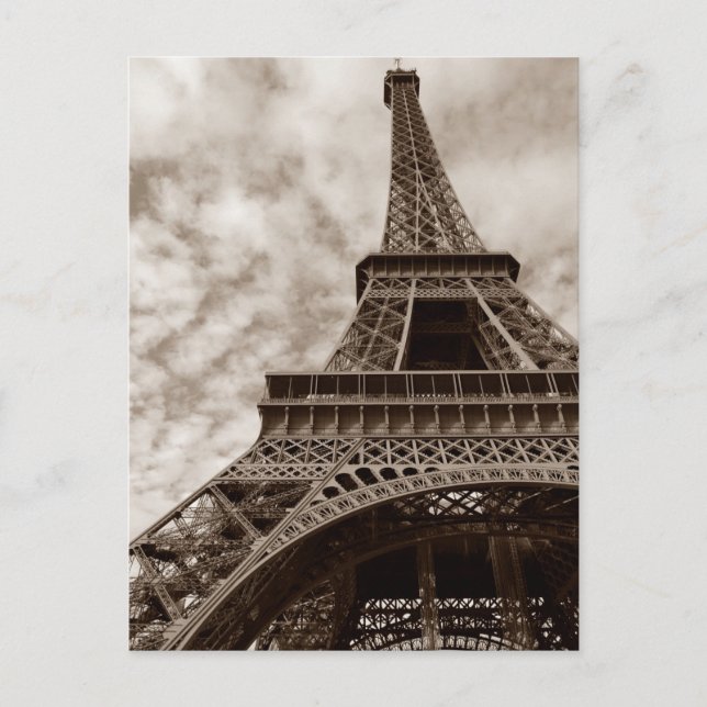 Carte Postale Tour Eiffel Sepia De Sous-Romance Paris Europe (Devant)