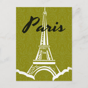 Carte Postale Tour Eiffel Silhouette