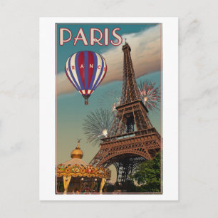 Carte Postale Tour Eiffel vintage