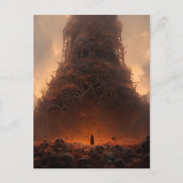 Carte Postale Tour En Os Imaginaire Sombre Art (Devant)
